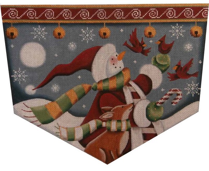 click here to view larger image of Folk Snowman Cuff (hand painted canvases)