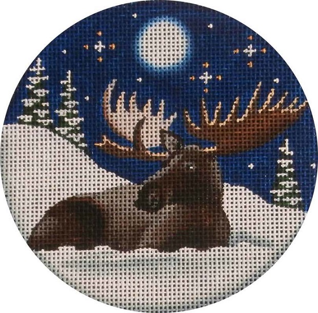 click here to view larger image of Royal Moose Ornament (hand painted canvases)