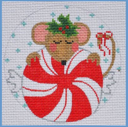 click here to view larger image of Peppermint Mouse Ornament (hand painted canvases)