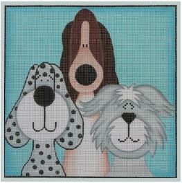 click here to view larger image of 3 Short Dogs (hand painted canvases)