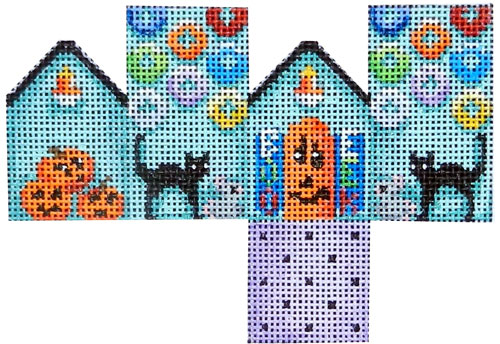 click here to view larger image of Halloween/Cats Mini Cottage (hand painted canvases)
