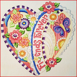 click here to view larger image of Friends Forever Heart (hand painted canvases)