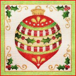 click here to view larger image of Christmas Ornament Square (hand painted canvases)