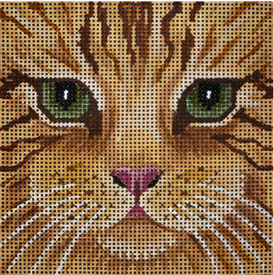 click here to view larger image of Orange Tabby Cat Face - Large (hand painted canvases)