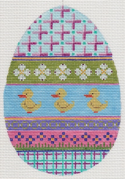 click here to view larger image of Easter Egg w/Ducks (hand painted canvases)