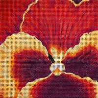 click here to view larger image of Yellow and Burgundy Pansy (hand painted canvases)