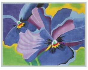 click here to view larger image of Blue Pansies  - 13M (hand painted canvases)