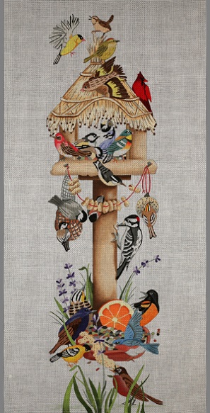 click here to view larger image of Garden Birds w/Bird Feeder (hand painted canvases)